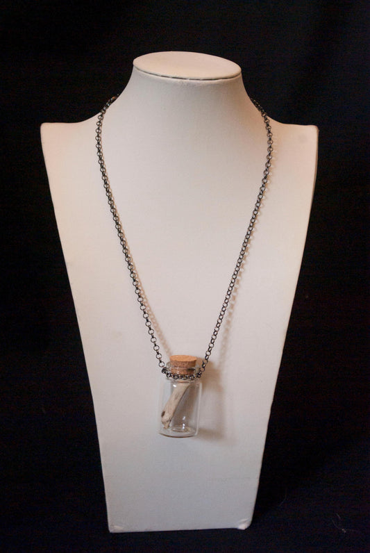 Bone in Glass Bottle Necklaces