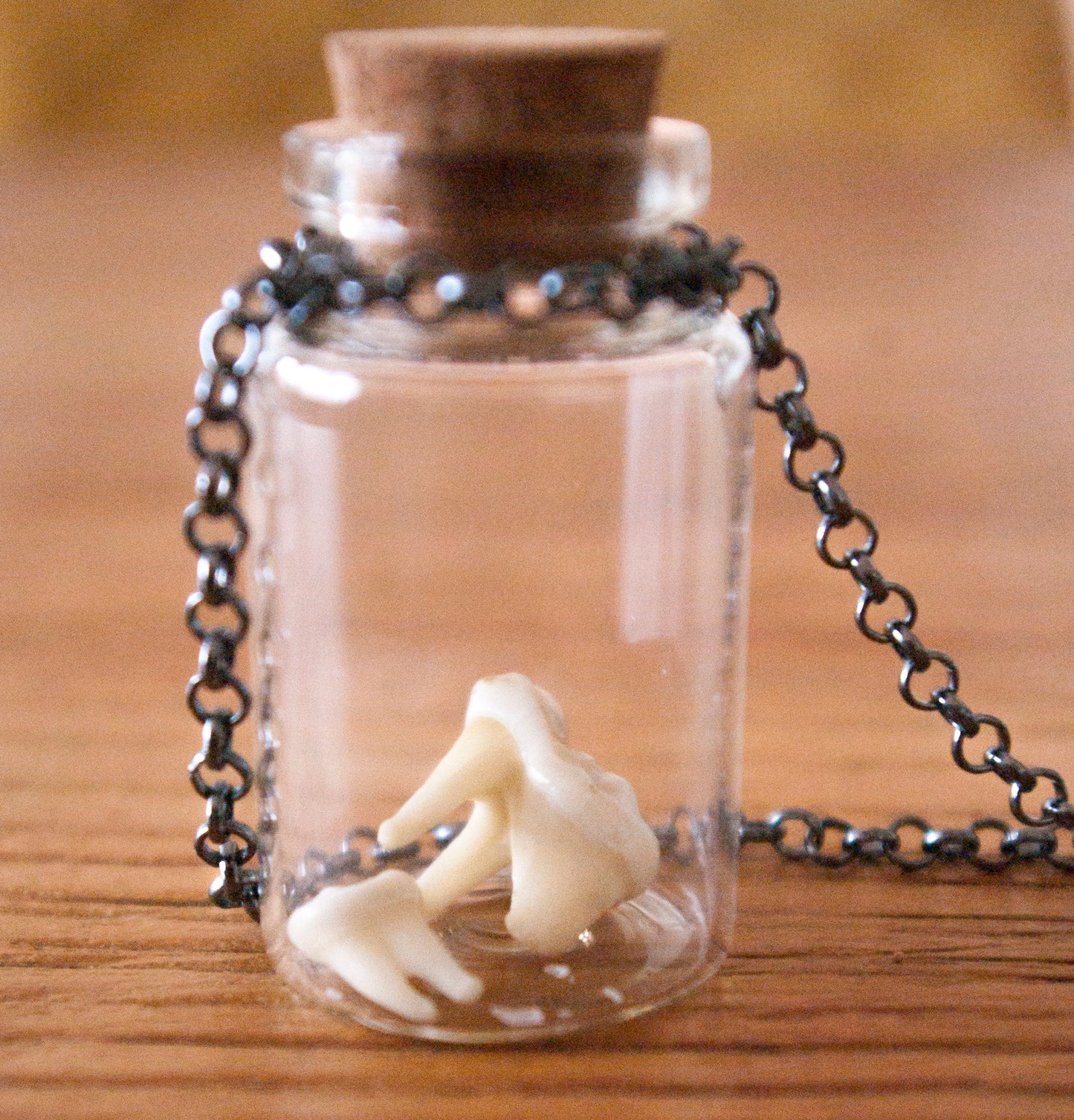 Bone in Glass Bottle Necklaces