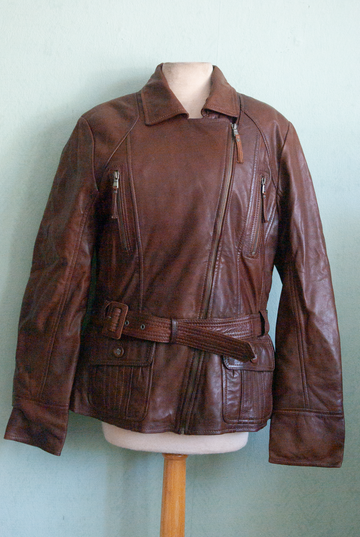 Leather jacket with Paris