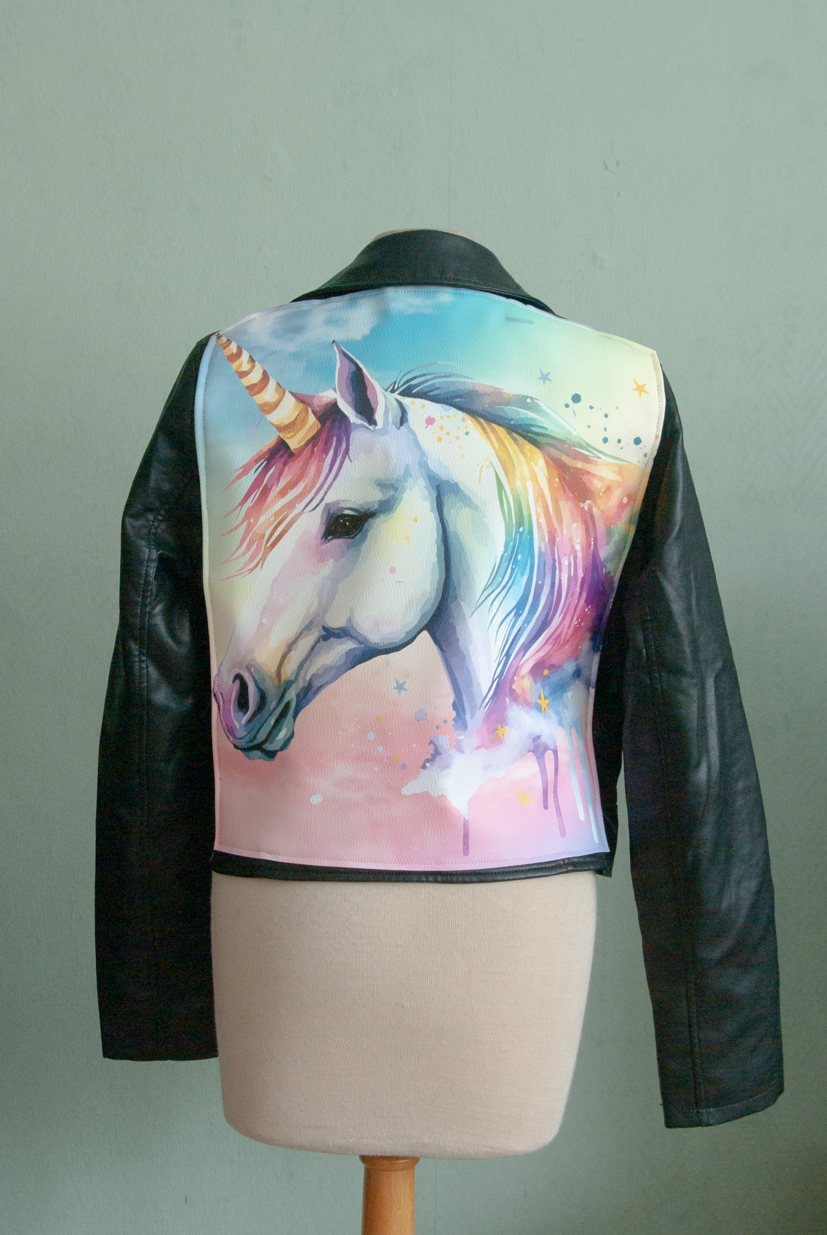 Vegan Leather jacket with Unicorn