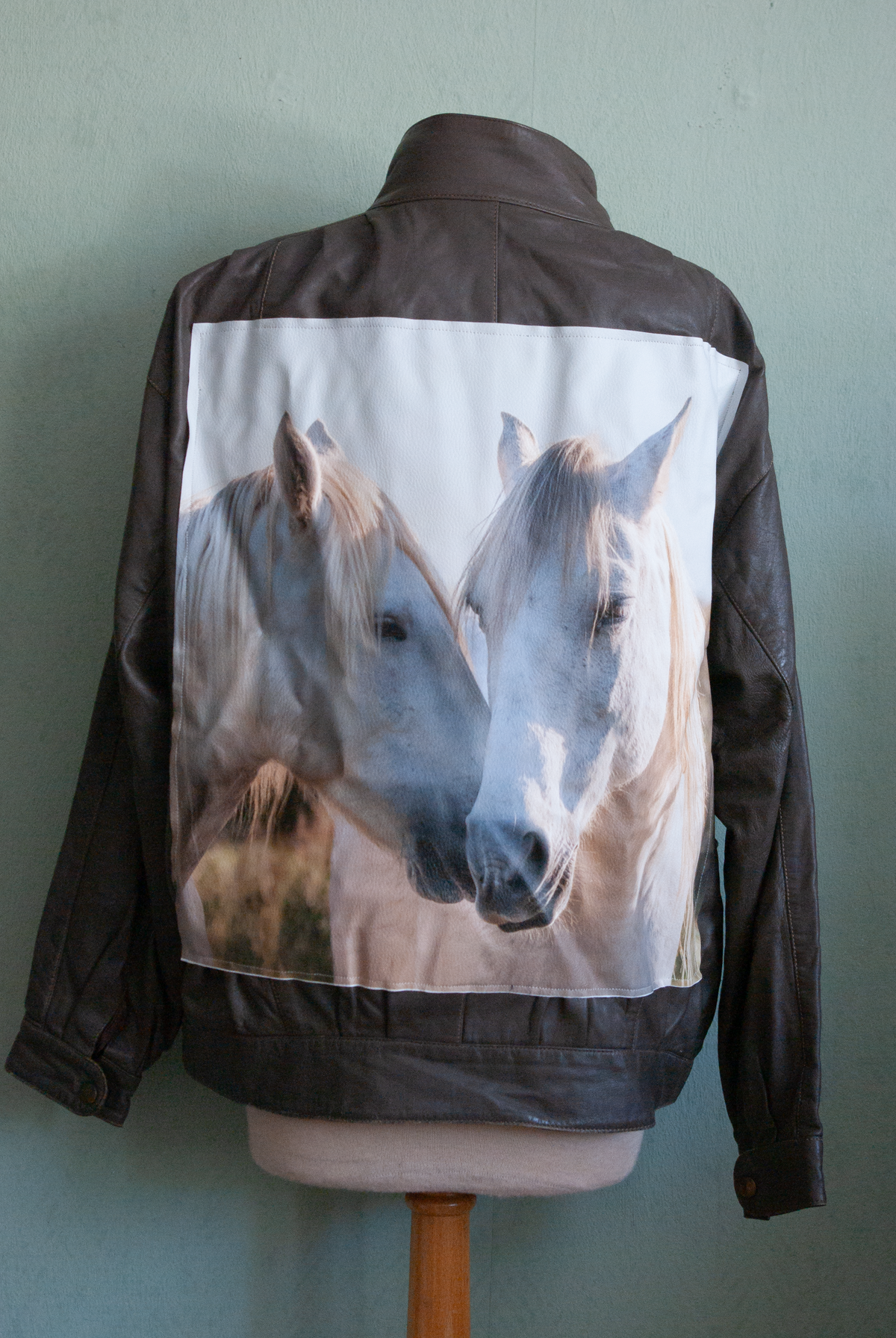 Leather jacket with Horses