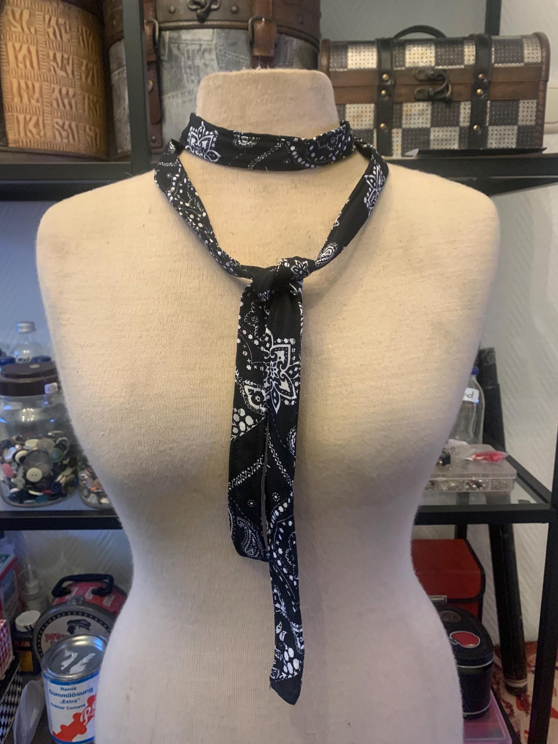 Black cotton bandanna
