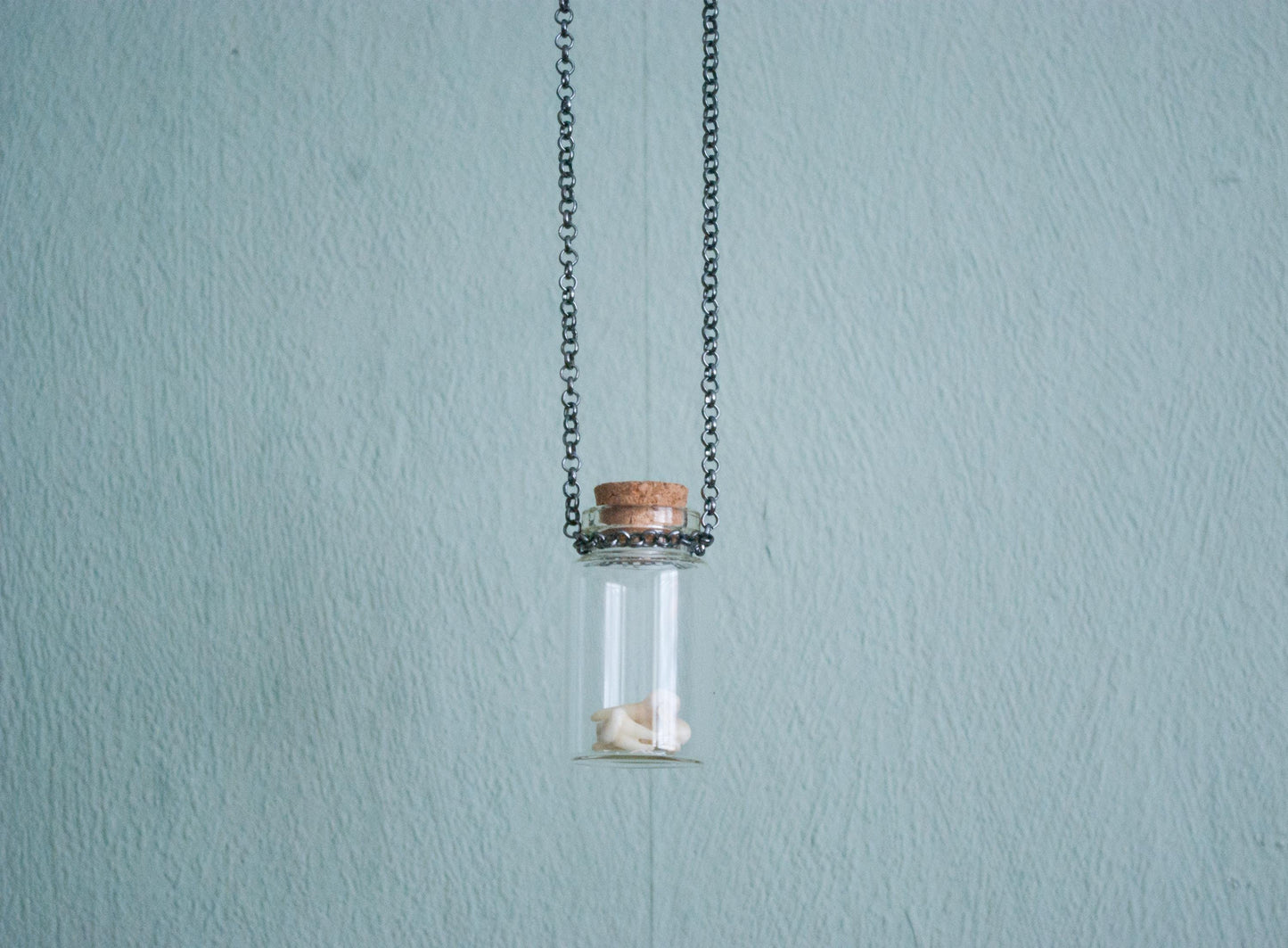 Bone in Glass Bottle Necklaces
