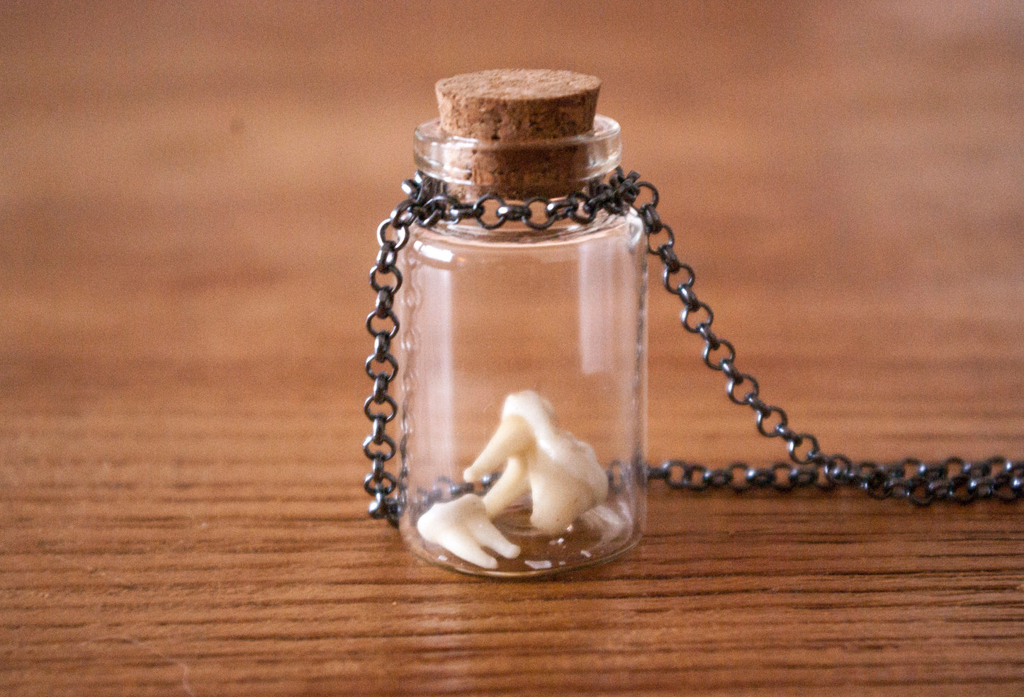 Bone in Glass Bottle Necklaces